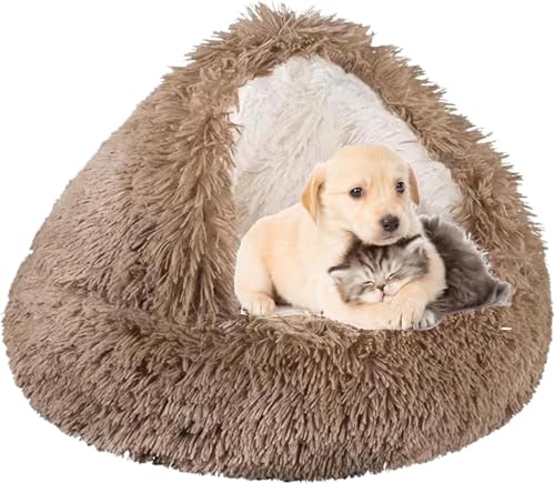 SHJOEE Flauschig Hundebett Muschelform 60cm Katzenbett Warm Tierbett Haustierbett Waschbar Hundesofa Katzensofa Plüsch Hundekorb Katzenkorb Weiche Kuschelbett für Den Schlaf im Innenbereich von SHJOEE