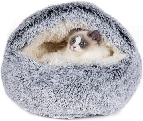 SHJOEE Flauschig Hundebett Muschelform 60cm Katzenbett Warm Tierbett Haustierbett Waschbar Hundesofa Katzensofa Plüsch Hundekorb Katzenkorb Weiche Kuschelbett für Den Schlaf im Innenbereich von SHJOEE