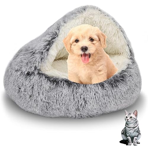 SHJOEE Flauschig Hundebett Muschelform Katzenbett Warm Tierbett Haustierbett Waschbar Hundesofa Katzensofa Plüsch Hundekorb Katzenkorb Weich Hundekissen Katzenkissen Gemütlich Hunde Katzen Schlafplatz von SHJOEE