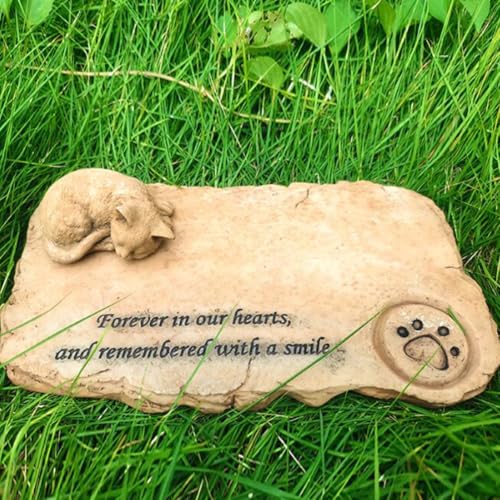 SHJOEE Individueller Tiergrabstein Personalisierte Grabplatte Grabschmuck für Hund, Katze & andere Haustiere Tiergrabstein Deko Tiere Grabtafel (Style C) von SHJOEE