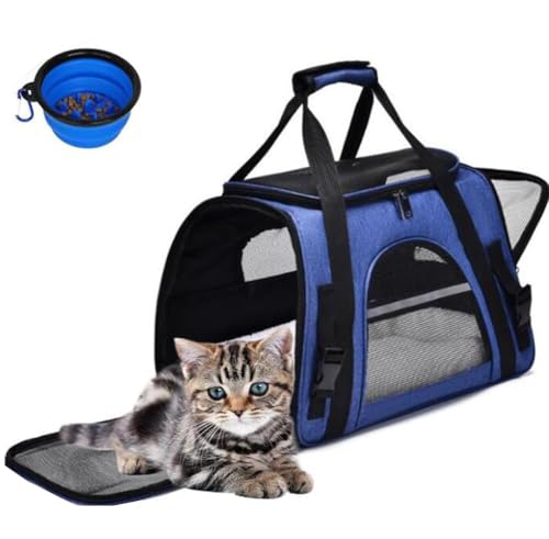 SHJOEE Transporttasche für Hund Katze Faltbar Hundetransportbox Atmungsaktiv Hundetasche Hundebox Outdoor Kleintiertasche Oxford Reisetasche Haustiertransportbox für Auto,Zug,Reisen von SHJOEE