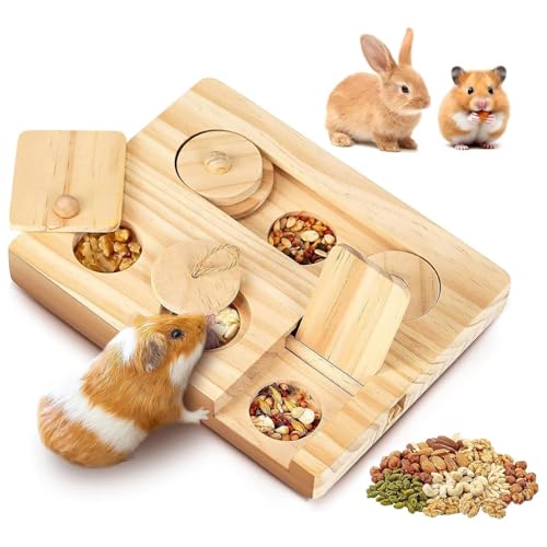 SHMLY Hamster Spielzeug, Holz Kleintierspielzeug, 6 In 1 Meerschweinchen Spielzeug, Hamster Accessory Set, Jagd Nach Nahrung, für Hamster Meerschweinchen Chinchillas Rennmäuse Zwerghamster von SHMLY