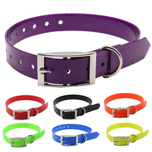 SHOKHI Hundehalsband TPU + Nylon, wasserfest, Deodorant-beständig, schmutzabweisend, leicht zu reinigen, Halsbänder, 7 Farben, for kleine und große Hunde, Zubehör (Color : Purple) von SHOKHI