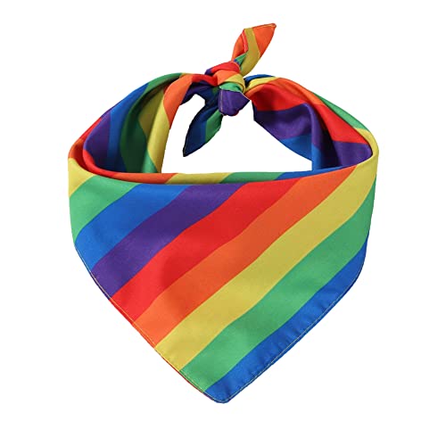 SHTGOI 1 Stück Regenbogen Lätzchen Haargummi Stirnband Set Haustier Dreieckstuch Hund Bandana Atmungsaktiv Halstuch Reversibel Hundehalstücher für Hunde Katzen Kostüm Zubehör 1# von SHTGOI