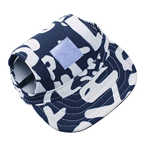 SHTGOI Hunde Baseballmütze Outdoor Haustier Mütze Kappe Sonnenschutz Cap Hut Basecap Sonnenhut Sonnenhüte Schirmmütze Hundecap mit Ohrlöchern und Verstellbarer Kinnriemen Blaue Buchstaben von SHTGOI