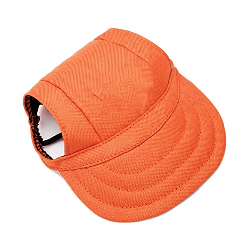 SHTGOI Hunde Baseballmütze Outdoor Haustier Mütze Kappe Sonnenschutz Cap Hut Basecap Sonnenhut Sonnenhüte Schirmmütze Hundecap mit Ohrlöchern und Verstellbarer Kinnriemen Orange von SHTGOI