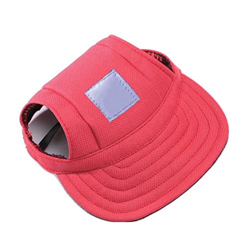 SHTGOI Hunde Baseballmütze Outdoor Haustier Mütze Kappe Sonnenschutz Cap Hut Basecap Sonnenhut Sonnenhüte Schirmmütze Hundecap mit Ohrlöchern und Verstellbarer Kinnriemen Rot von SHTGOI