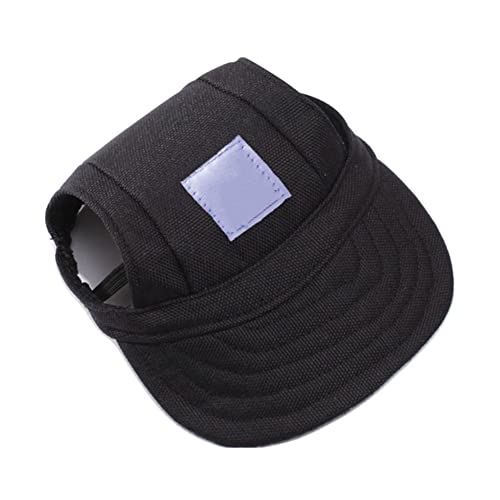 SHTGOI Hunde Baseballmütze Outdoor Haustier Mütze Kappe Sonnenschutz Cap Hut Basecap Sonnenhut Sonnenhüte Schirmmütze Hundecap mit Ohrlöchern und Verstellbarer Kinnriemen Schwarz von SHTGOI