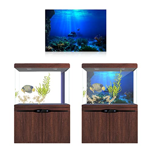 SHUAIGUO Aquarium-Poster, Selbstklebendes Seaworld-Hintergrundposter für die Dekoration von Aquarien (61 * 30cm) von SHUAIGUO