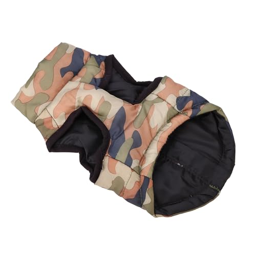 SHUAIGUO Camouflage-Chihuahua-Weste, Leichte, Atmungsaktive Hundemantel-Bekleidung aus Baumwolle, Warme Winter-Kleidung mit Reißverschluss-Zugschnalle Hinten, 4 Farben, 4 Größen von SHUAIGUO