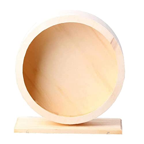 SHUANGJUN Wooden Silent Spinner rutschfeste Scheibe für Igel Kleine Haustiere Übungsrad Hamster Übung Holzrad Spielzeug, Kleintiere Silent Running Naturholz Interaktives Fitnessspielzeug (M) von SHUANGJUN