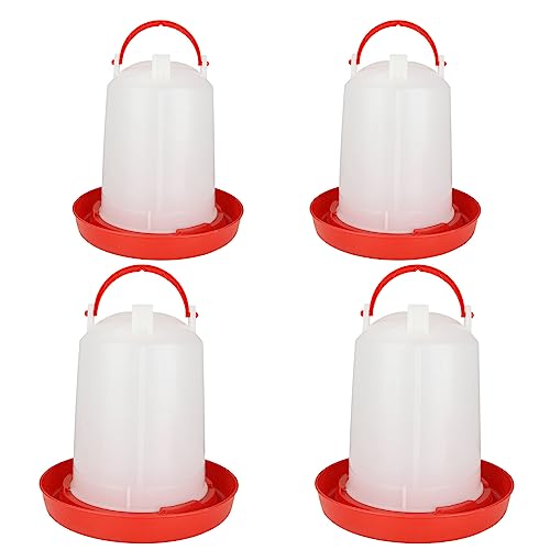 SHUESS Wasserspender für Hühner, Kunststoff, 3 l, 4 Stück, Rot von SHUESS