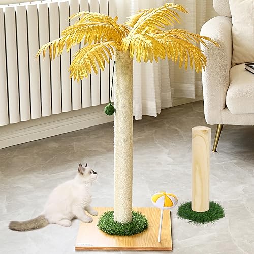 Katzenkratzbaum 81,3 cm hoch Katzenkratzbäume für Indoor-Katzen Stabiler und langlebiger Sisal-Katzenkratzbaum mit hängendem Ball, niedlicher Katzenkratzbaum für große Katzen und Kätzchen von shuny