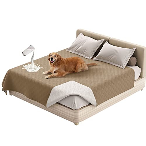 SHUOJIA Waterproof Blanket Dog Bed Cover Non Slip Large Sofa Cover Incontinence Mattress Protectors for Car Pets Dog Cat (30x70in,Khaki) von SHUOJIA