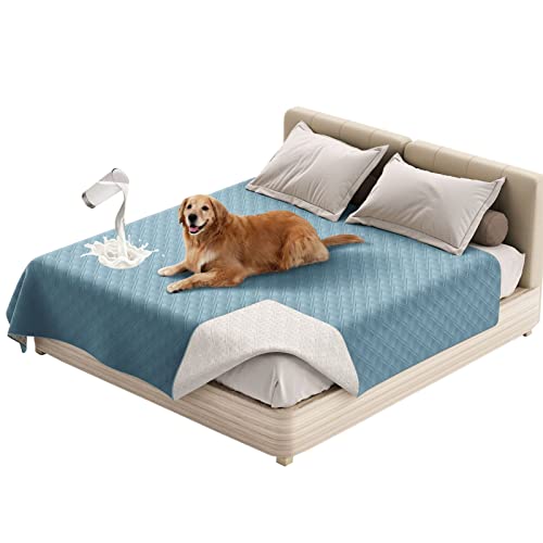 SHUOJIA Waterproof Blanket Dog Bed Cover Non Slip Large Sofa Cover Incontinence Mattress Protectors for Car Pets Dog Cat (52x82in,Light Blue) von SHUOJIA