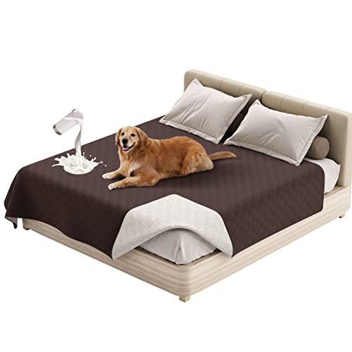 SHUOJIA Waterproof Blanket Dog Bed Cover Non Slip Large Sofa Cover Incontinence Mattress Protectors for Car Pets Dog Cat (82x102in,Brown) von SHUOJIA