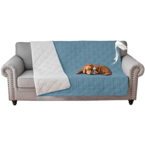 SHUOJIA wasserdichte Hundedecke,urinbeständige Haustierdecke für Couchbett,Kleine,Mittelgroße Hunde,Katzen, Autositzschutz,100% Flüssigkeitsbeständig,Waschbar (76x178cm,Light Blue) von SHUOJIA