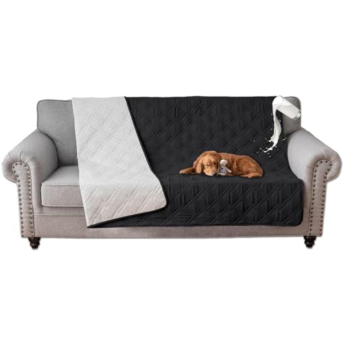 SHUOJIA wasserdichte Hundedecke,urinbeständige Haustierdecke für Couchbett,Kleine,Mittelgroße Hunde,Katzen, Autositzschutz,100% Flüssigkeitsbeständig,Waschbar (102x127cm,Black) von SHUOJIA