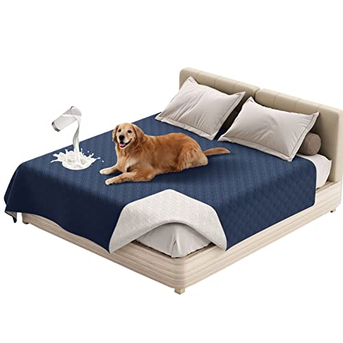 SHUOJIA wasserdichte Hundedecke,urinbeständige Haustierdecke für Couchbett,Kleine,Mittelgroße Hunde,Katzen, Autositzschutz,100% Flüssigkeitsbeständig,Waschbar (132x208cm,Blue) von SHUOJIA