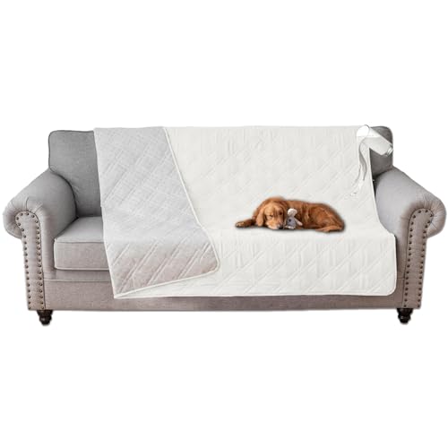 SHUOJIA wasserdichte Hundedecke,urinbeständige Haustierdecke für Couchbett,Kleine,Mittelgroße Hunde,Katzen, Autositzschutz,100% Flüssigkeitsbeständig,Waschbar (76x178cm,White) von SHUOJIA