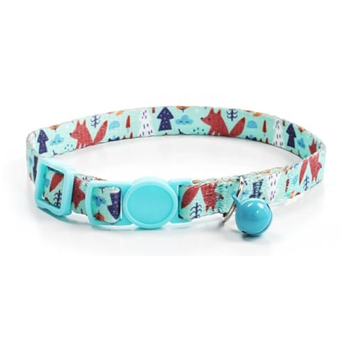 Bunt bedrucktes Halsband für Welpen, verstellbares Halsband, Geschirr, niedliches Muster, Glocken, Haustierbedarf, Hund, W1s0, Halsband für Haustiere von SHYKNYU