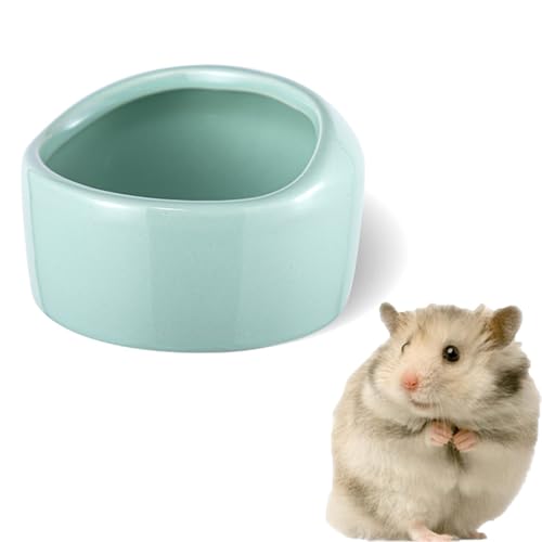 SHZMJL Keramik Hamster Futternapf Kleintier Schüssel Keramik Futternapf Schüssel Verhindern Umklopfen, Futter Spritzen und Kauen Futternapf Haustierbedarf (Minzgrün) von SHZMJL