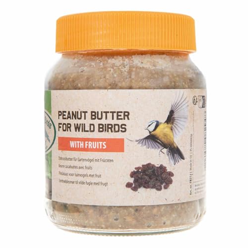 SIDCO Erdnussbutter Vogelfutter mit Früchte Wildvogelfutter mit Rosinen 340g Glas von SIDCO