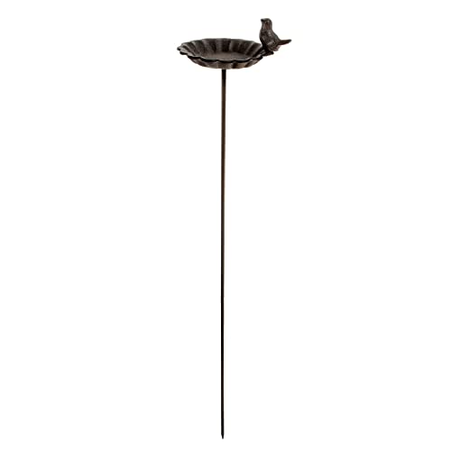 SIDCO Gartenstecker Vogeltränke stehend Vogelbad Gußeisen Wasserschale Gartenstab Bird von SIDCO