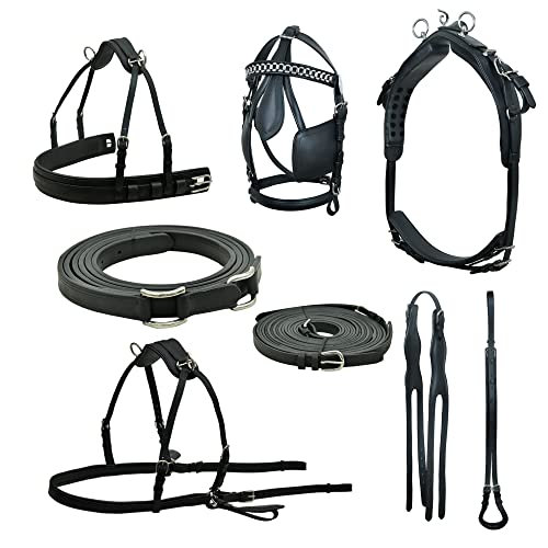 SIE Premium Leder Pferdegeschirr Set (Draft) von SIE EQUESTRIAN