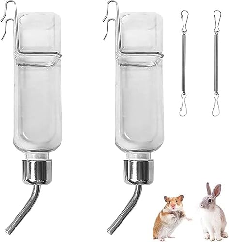 SIGANDG 2 pcs Hängende Haustiere Wasserflaschen,350ml Kaninchen Wasser Flaschen,Hängende Automatischer HaustiereWasserflaschen,Trinkflasche für Nagetiere, Kaninchen,Hamster,Chinchillas Meerschweinchen von SIGANDG