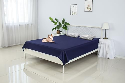 SILLY LEGACY wasserdichte wendbare Schutzdecke oder Liner für Bett oder Couch, für Hunde und Katzen (Blau, King/XL 244 x 254 cm) von SILLY LEGACY