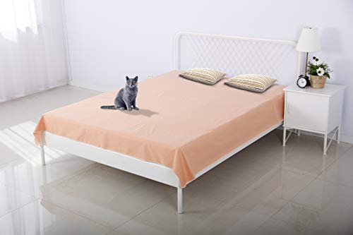 SILLY LEGACY wasserdichte wendbare Schutzdecke oder Liner für Bett oder Couch, für Hunde und Katzen (Doppel, 208 x 208 cm; pfirsichfarben) von SILLY LEGACY