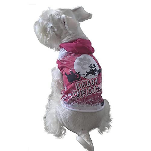 SILOPETS Hundekleidung Hoodie Weihnachten Desing Hundehemd Angenehmer Hundepullover Hundeanzug - Perfektes Hundeoutfit (Medium, Rot) von SILOPETS