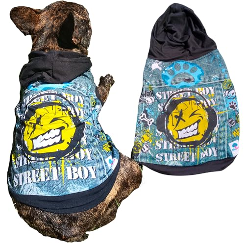 Silopets Hunde-Shirt für kleine Hunde, weiches und dehnbares Hemd für kleine Hunde für tägliche Spaziergänge, ärmellose Hemden für Hunde (Größe M, schwarze Jean) von SILOPETS