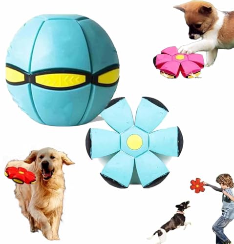 Hund fliegende Untertasse Ball, Ball interaktives Hüten und stressabbauendes Kinderspielzeug, tragbares Haustierspielzeug Hund fliegende Untertasse, interaktives Haustierspielzeug, geeignet für große von SIMAIT