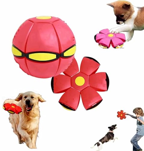 SIMAIT Der Hunde-Discball, Hunde-Fliegende-Disc-Spielzeug, tragbares Haustierspielzeug, Hunde-Fliegende-Untertasse, Hunde-Discball mit Lichtern, Bälle zum interaktiven Hüten und Dekompression von SIMAIT