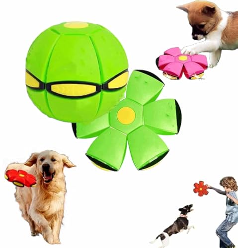 SIMAIT Der Hunde-Discball, Hunde-Fliegende-Disc-Spielzeug, tragbares Haustierspielzeug, Hunde-Fliegende-Untertasse, Hunde-Discball mit Lichtern, Bälle zum interaktiven Hüten und Dekompression von SIMAIT