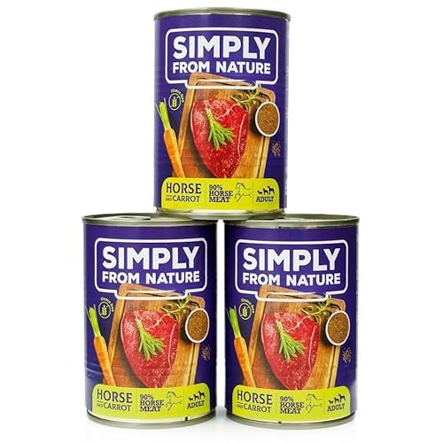 SIMPLY FROM NATURE Hundenassfutter Pferdefleisch mit Leinsamen 3 x 400 g von SIMPLY FROM NATURE