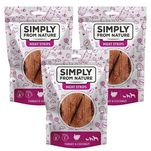 SIMPLY FROM NATURE Meat Strips Fleischstreifen mit Truthahn und Kokosnuss für Hunde 3 x 80 g von SIMPLY FROM NATURE