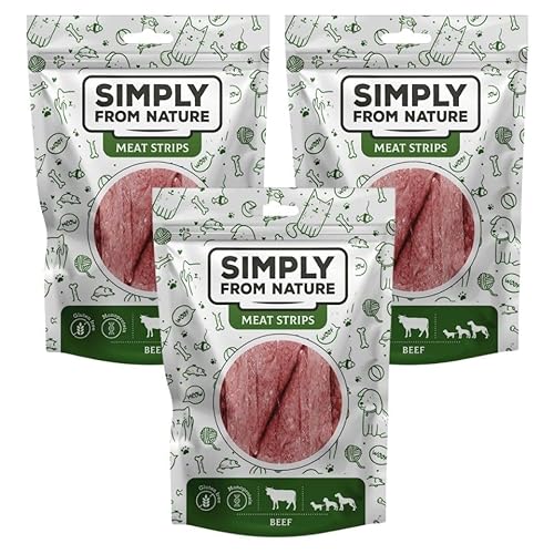 SIMPLY FROM NATURE Meat Strips Rindfleischstreifen für Hunde 3 x 80 g 100% Rindfleisch von SIMPLY FROM NATURE