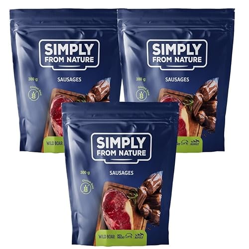 SIMPLY FROM NATURE Sausages with wild Boar Würste mit Wildschwein 3 x 300 g von SIMPLY FROM NATURE