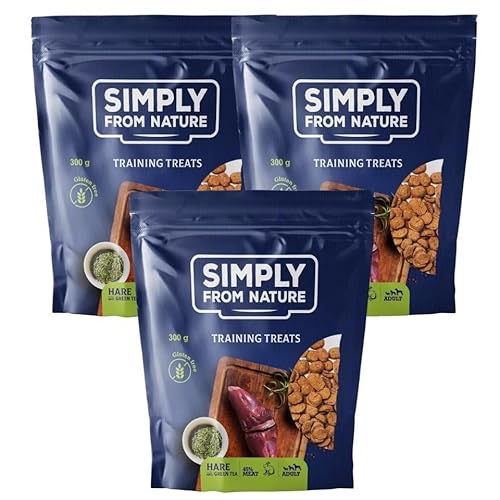 SIMPLY FROM NATURE Trainings-Leckerlis für Hunde mit Hasenfleisch und grünem Tee 3 x 300 g von SIMPLY FROM NATURE