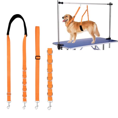 SINFUN Hundepflege, Bauchgurt, Hundepflegeschlaufen, Verlängerung, Hundepflegezubehör, Fellpflege, Tisch, Fellpflege, Arm, kein Sitzen, Haunch-Halter für Hundehaare, Schneiden und Waschen (Orange) von SINFUN