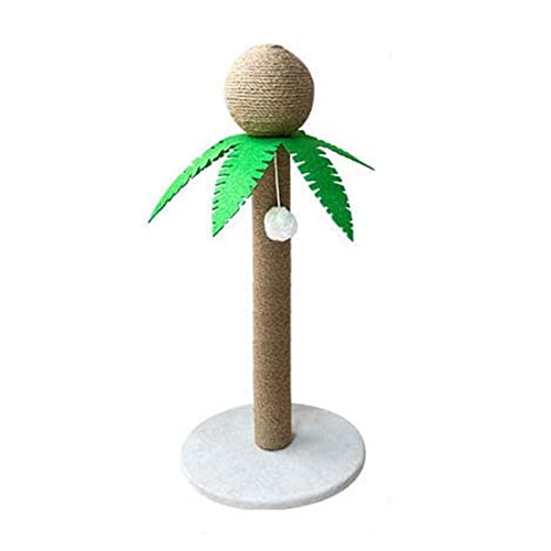 Kratzbäume Katzenkratzbaum Katzenkratzbaum Holz Katzenspielzeug Kätzchen Kratzbäume für Indoor-Katzen Sisal-Kratzbaum mit interaktiven baumelnden Bällen (Farbe: Grün, Größe: 30 x 64 cm) von SINKOV