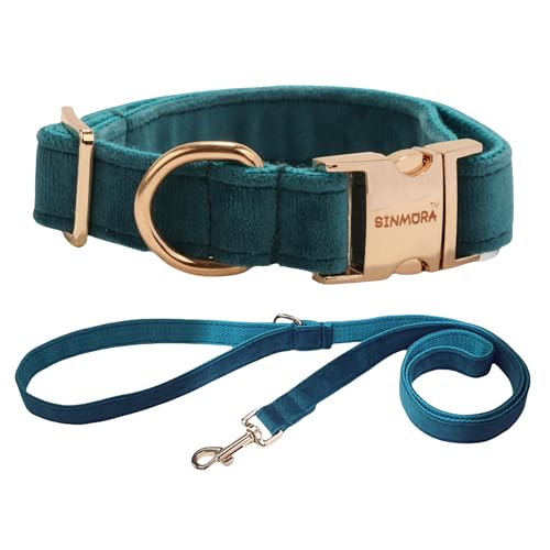 SINMORA Hundehalsband aus Samt, weich und leicht, robust und langlebig (S, Blau) von SINMORA