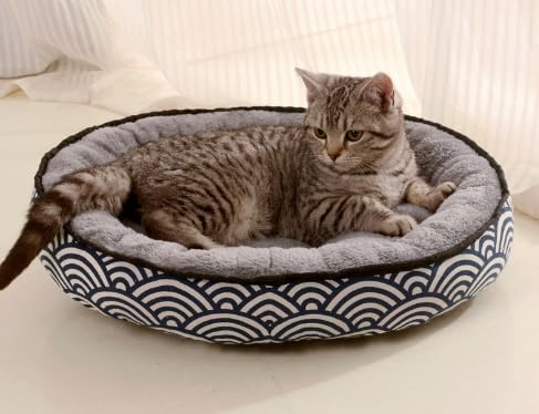 Hundebett Rund Katzenbett Flauschig Donut Kissen Warm Tierbette Winter Plüsch Katzenkorb Weich Haustierbett Waschbar Hundesofa für Kleine Mittelgroße Hunde Katze Entlastung Schlafverbesserung von SIQITECH