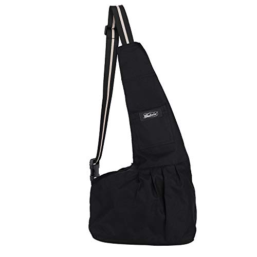 Hundetragetasche Welpen Katze Umhängetasche Oxford Tragetasche Verstellbar Haustier Fronttasche Atmungsaktiv Hundetasche Outdoor Reise Transporttasche Schultertasche für Hund bis 5kg von SIQITECH