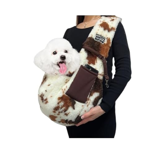 Hundetragetasche Plüsch Flauschig Katzentasche Schultergurt Transporttasche Hunde Welpen Katzen Umhängetasche Atmungsaktiv Schultertasche Tragbare Hundetasche für Spaziergänge Outdoor Reisen von SIQITECH