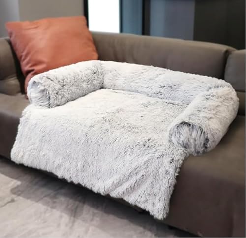 SIQITECH Hundebett Plüsch Flauschig Hundesofa Anti Rutsch Hundematte Waschbar Hundedecke Sofaschutz Katzenbett mit Reißverschluss Hundeschlafplatz Rechteckig Haustierbett für Hunde Katze von SIQITECH