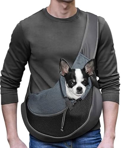 Pet Sling Carrier Bag Hands Free Doggie Cat Bag Dog Papoose Front Carrier Pet Shoulder Carry Bag Tote Bag Small Dog Pouch Carrier Breathable Mesh with Adjustable Shoulder Strap Below 4.5 kg von SIQITECHUK